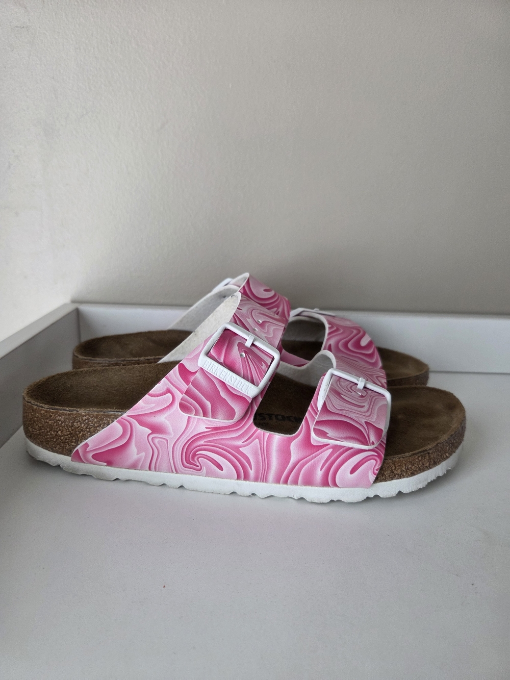 Birkenstock Pink Swirl Double-Buckle Sandals - Picture 3 of 7